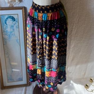 vintage colorful maxi skirt